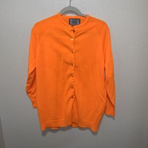 Eileen Women’s Button Down Sweatshirt Size L Orange